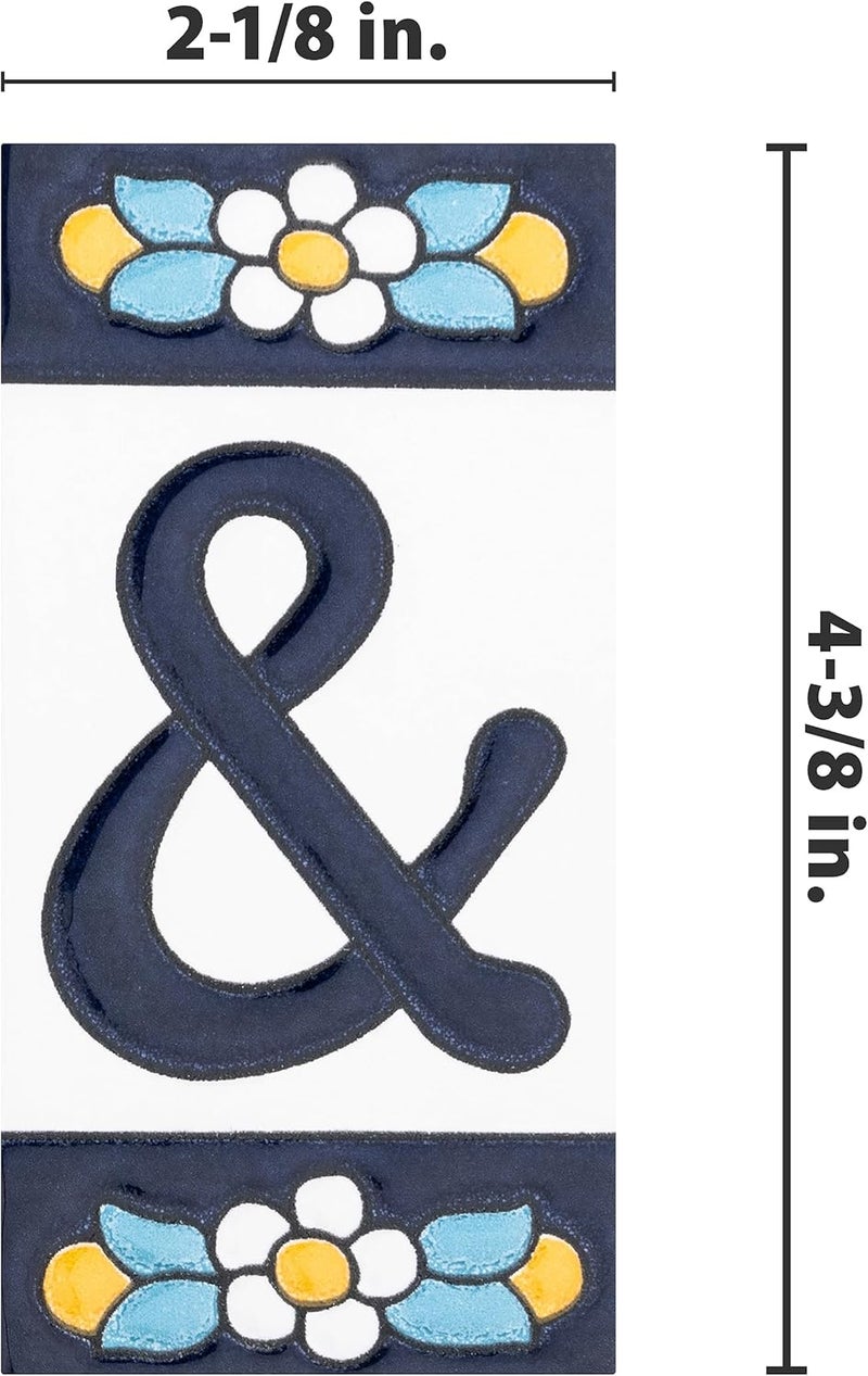 Merola Tile Sevillano Flora Address Accents Ampersand 2-1/8" x 4-3/8" Ceramic Wall Tile - Image 4